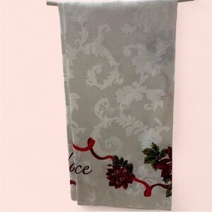 Elegant Holiday Tablecloth with Red Accents